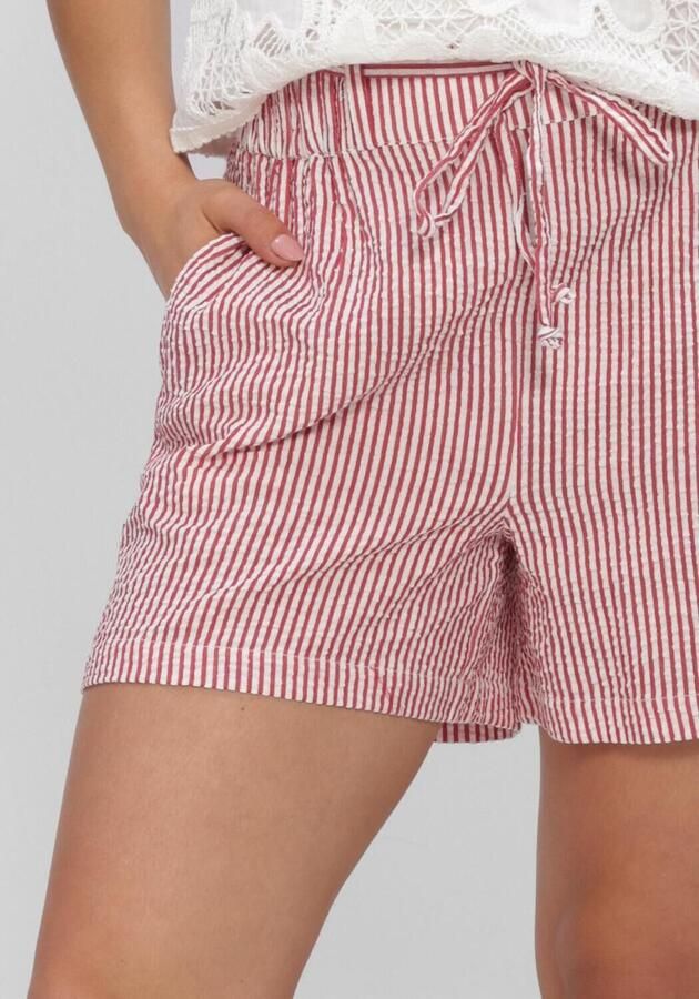 POM AMSTERDAM Dames Broeken Shorts Seersucker Red White Rood - Foto 4
