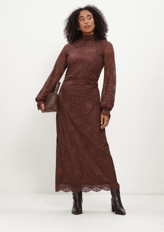 POM AMSTERDAM Dames Jurken Anna Chocolate Brown Bruin
