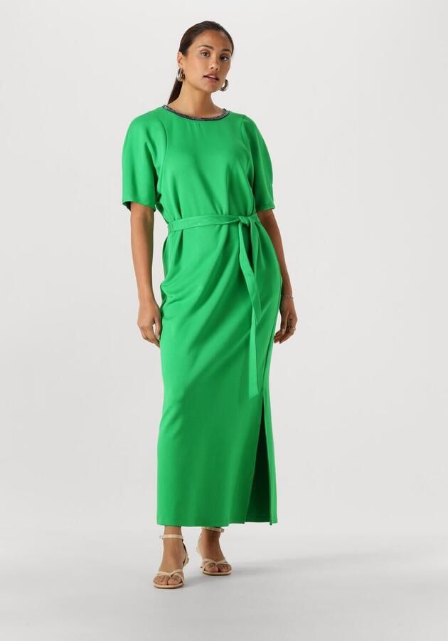 POM AMSTERDAM Dames Jurken Dress Macy Palm Green Groen
