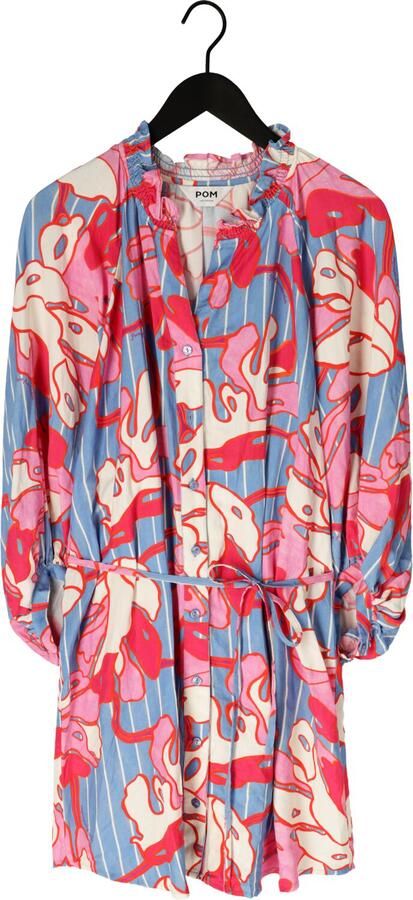 POM AMSTERDAM Dames Jurken Dress Urban Flora Stripe Linen Multi - Foto 4