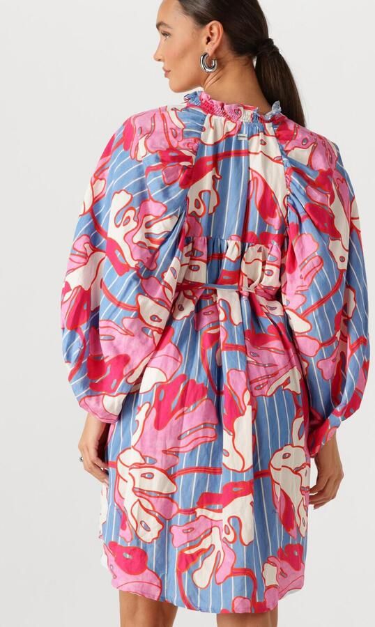 POM AMSTERDAM Dames Jurken Dress Urban Flora Stripe Linen Multi - Foto 3