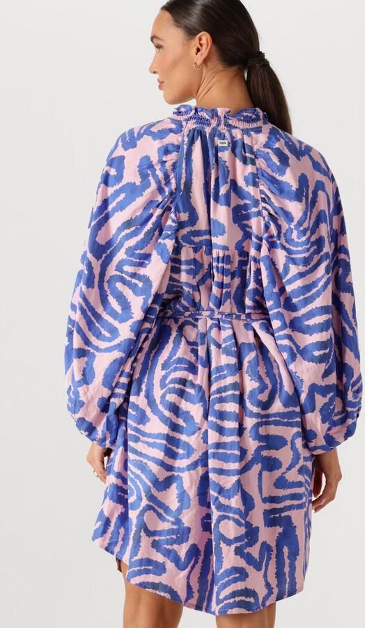 POM AMSTERDAM Dames Jurken Dress Waves Pink Linen Multi - Foto 3