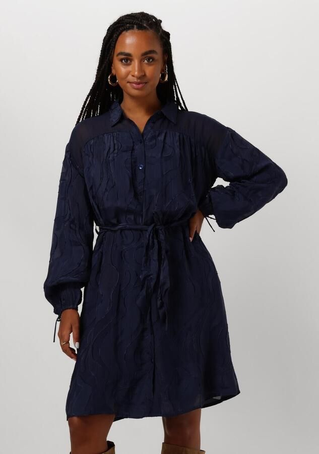 POM AMSTERDAM Dames Jurken Jacquard Midnight Blue Blauw - Foto 4