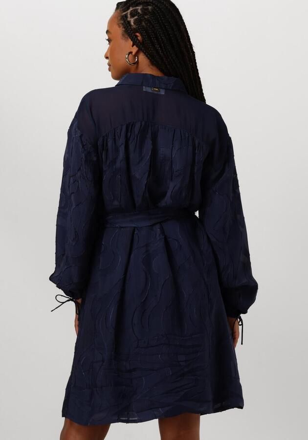 POM AMSTERDAM Dames Jurken Jacquard Midnight Blue Blauw