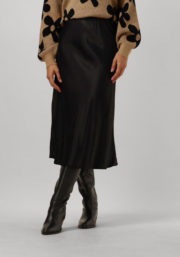 Pom Amsterdam Satin Zwarte Midi Rok Black Dames - Foto 3