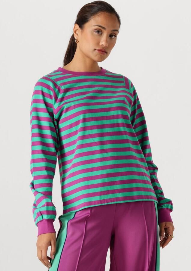 POM AMSTERDAM Dames Tops & T-shirts Longsleeve Striped Purple Green Multi