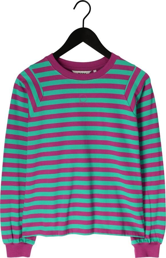 POM AMSTERDAM Dames Tops & T-shirts Longsleeve Striped Purple Green Multi - Foto 4