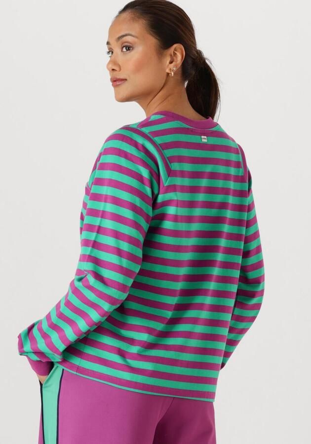 POM AMSTERDAM Dames Tops & T-shirts Longsleeve Striped Purple Green Multi - Foto 2