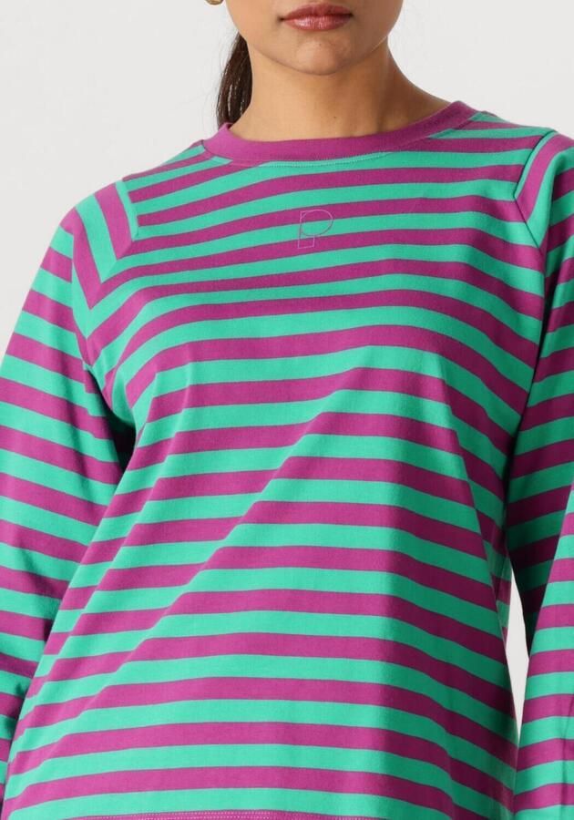POM AMSTERDAM Dames Tops & T-shirts Longsleeve Striped Purple Green Multi - Foto 3