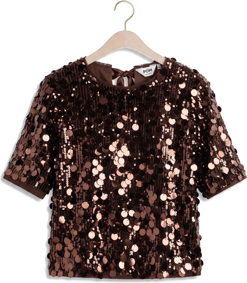 POM AMSTERDAM Dames Tops & T-shirts Nina Chocolate Brown Bruin - Foto 2