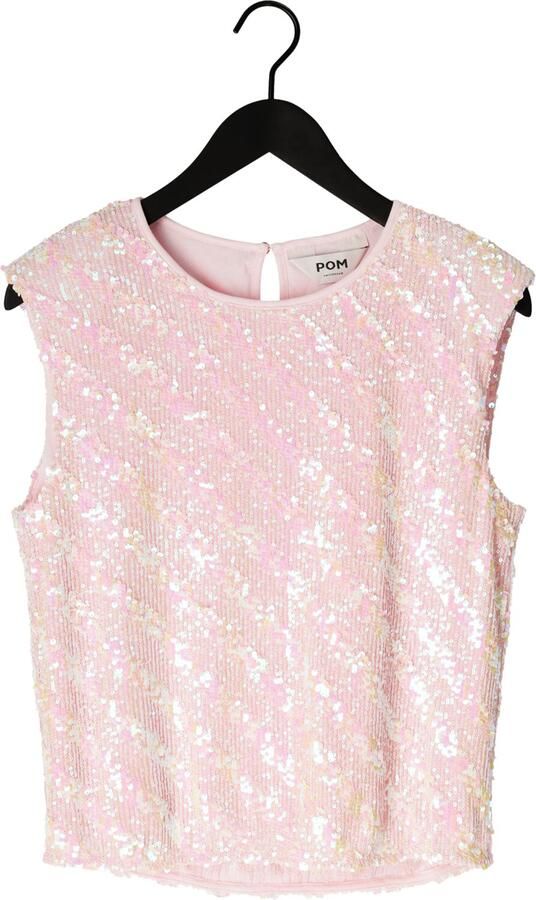 POM AMSTERDAM Dames Tops & T-shirts Top Sequins Shell Pink Roze - Foto 3