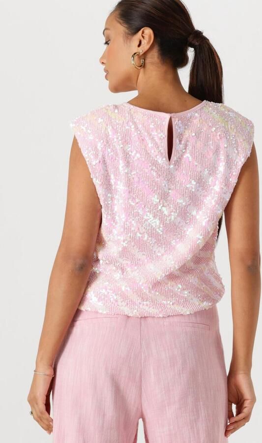 POM AMSTERDAM Dames Tops & T-shirts Top Sequins Shell Pink Roze - Foto 4