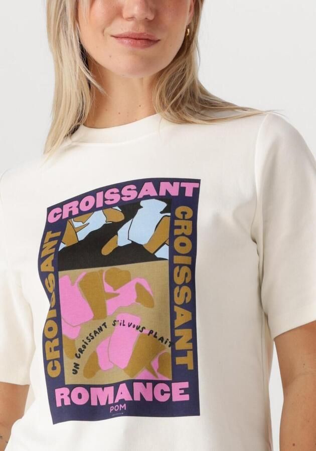 POM AMSTERDAM Dames Tops & T-shirts Tshirt Croissant Romane Wit - Foto 3