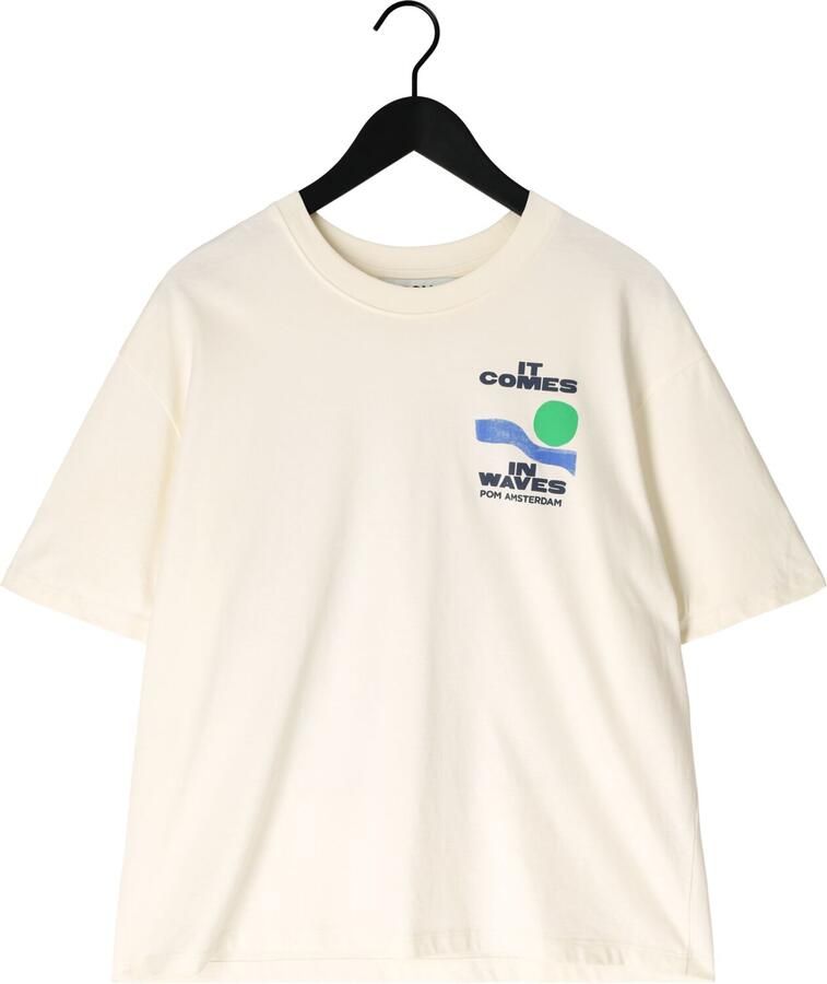 POM AMSTERDAM Dames Tops & T-shirts Tshirt Oversized At The Seaside Ecru - Foto 2