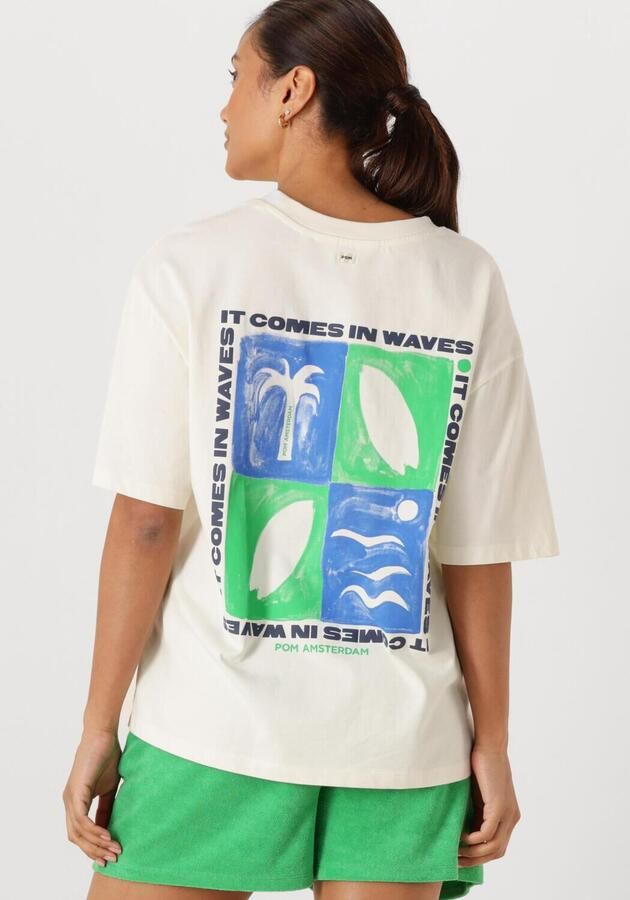 POM AMSTERDAM Dames Tops & T-shirts Tshirt Oversized At The Seaside Ecru - Foto 3