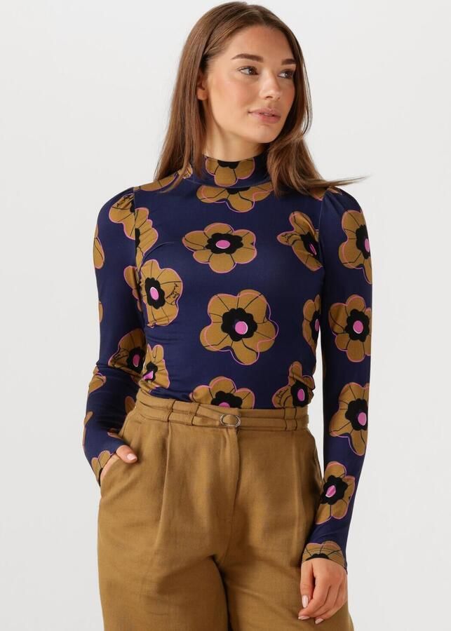 POM AMSTERDAM Dames Tops & T-shirts Turtleneck Fleurs Parfaites Donkerblauw - Foto 4