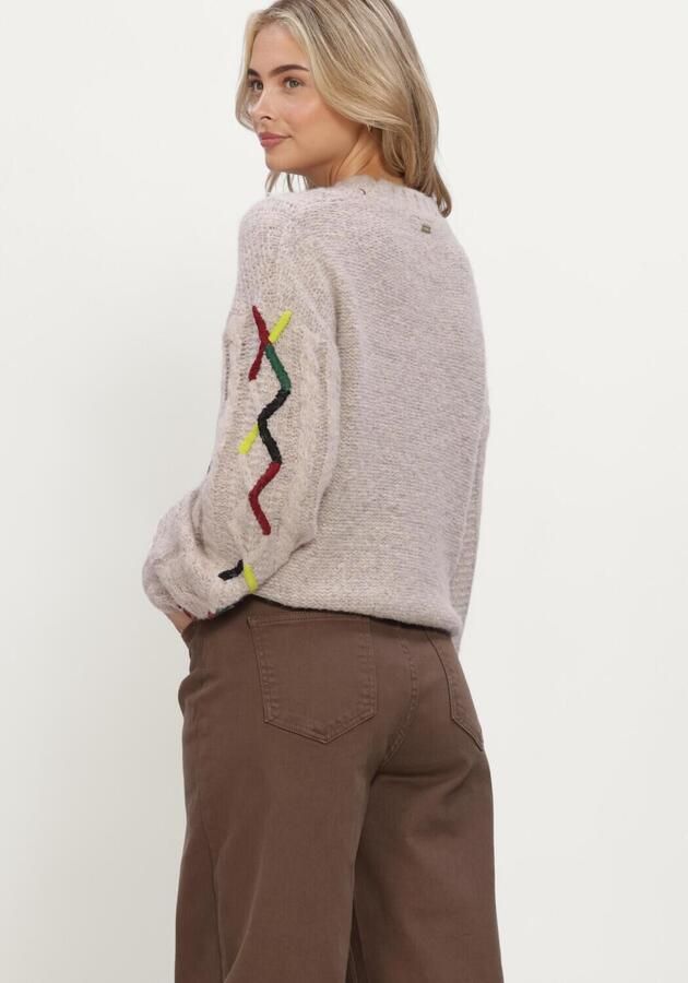 POM AMSTERDAM Dames Truien & Vesten Cable Pink Beige - Foto 3