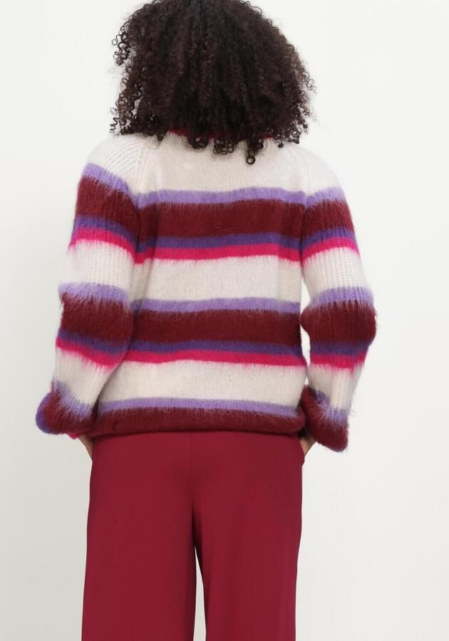 POM AMSTERDAM Dames Truien & Vesten Faye Striped Red Multi - Foto 3