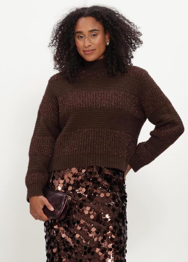 POM AMSTERDAM Dames Truien & Vesten Kate Chocolate Brown Bruin