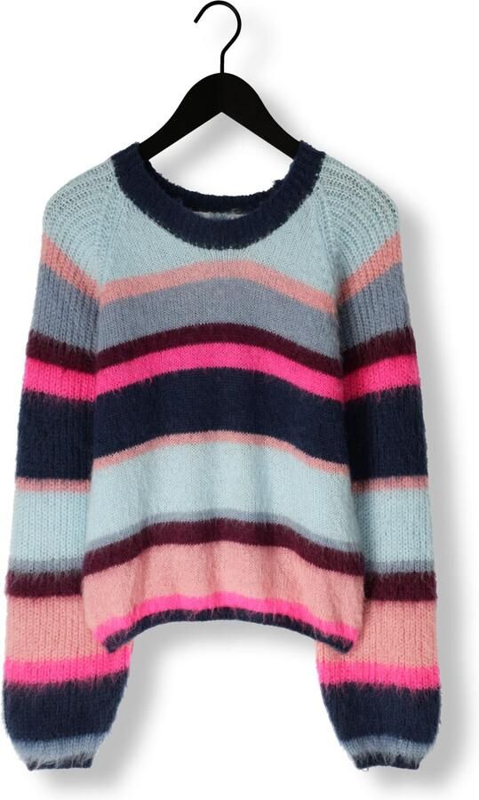 POM AMSTERDAM Dames Truien & Vesten Pullover Brushed Stripes Blue Multi - Foto 3