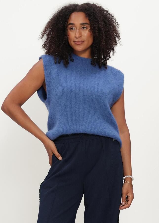 POM AMSTERDAM Dames Truien & Vesten Senna Sapphire Blue Blauw