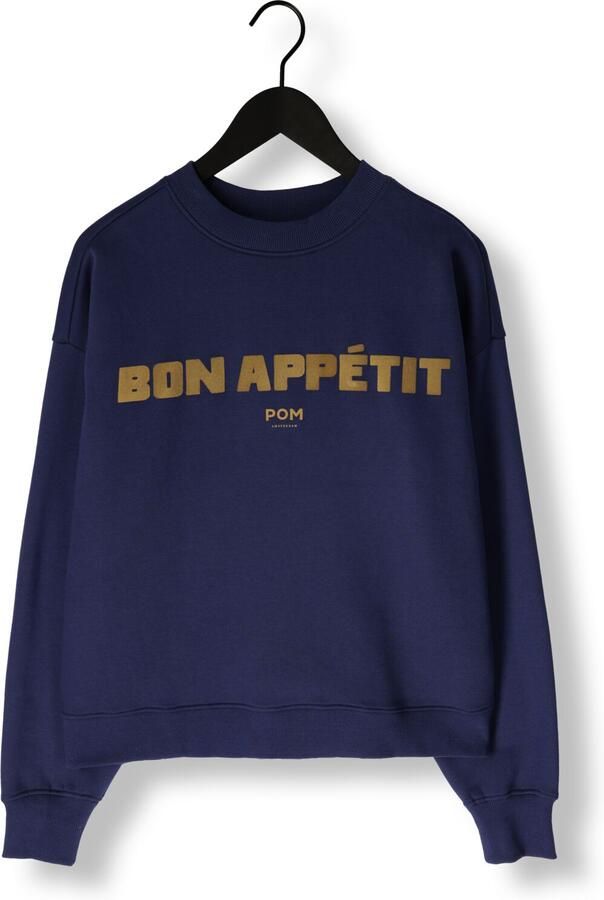 POM AMSTERDAM Dames Truien & Vesten Sweater Bon Appetit Donkerblauw - Foto 3