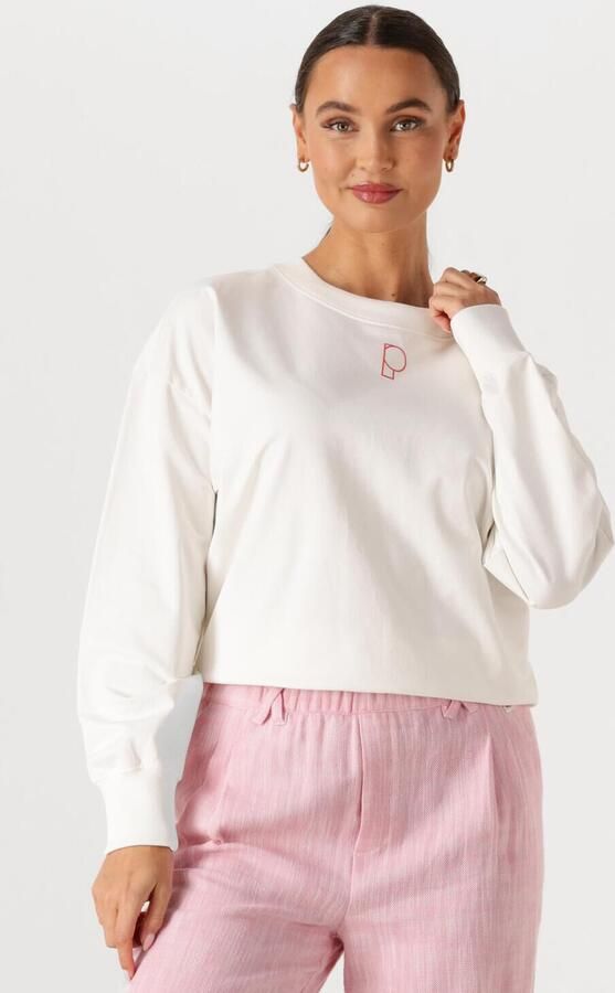 POM AMSTERDAM Dames Truien & Vesten Sweater Matchpoint White Gebroken Wit