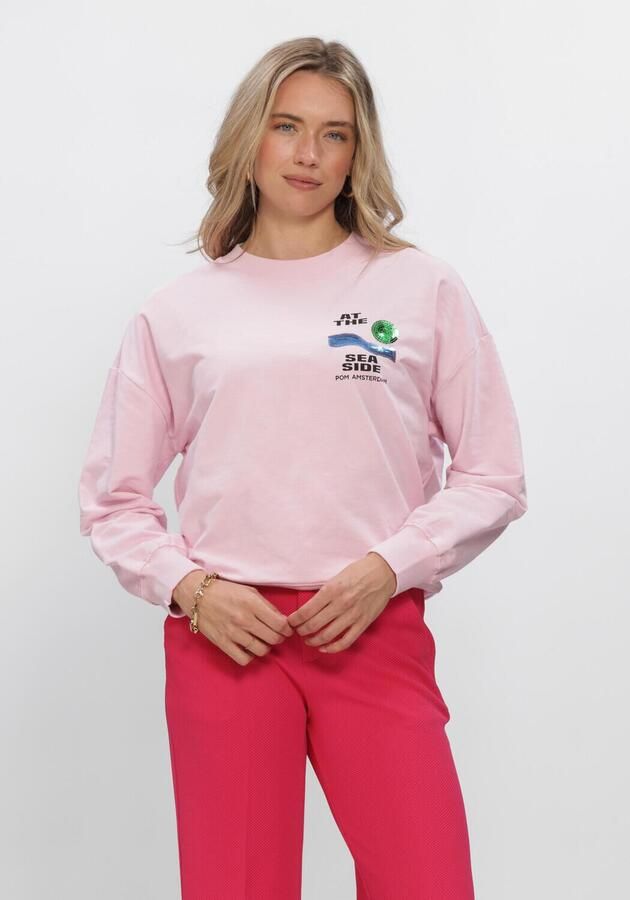 POM AMSTERDAM Dames Truien & Vesten Sweater Seaside Pink Roze