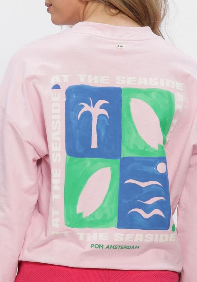 POM AMSTERDAM Dames Truien & Vesten Sweater Seaside Pink Roze - Foto 4