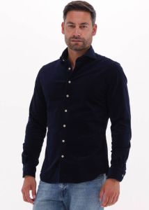 Profuomo business overhemd slim fit donkerblauw effen katoen