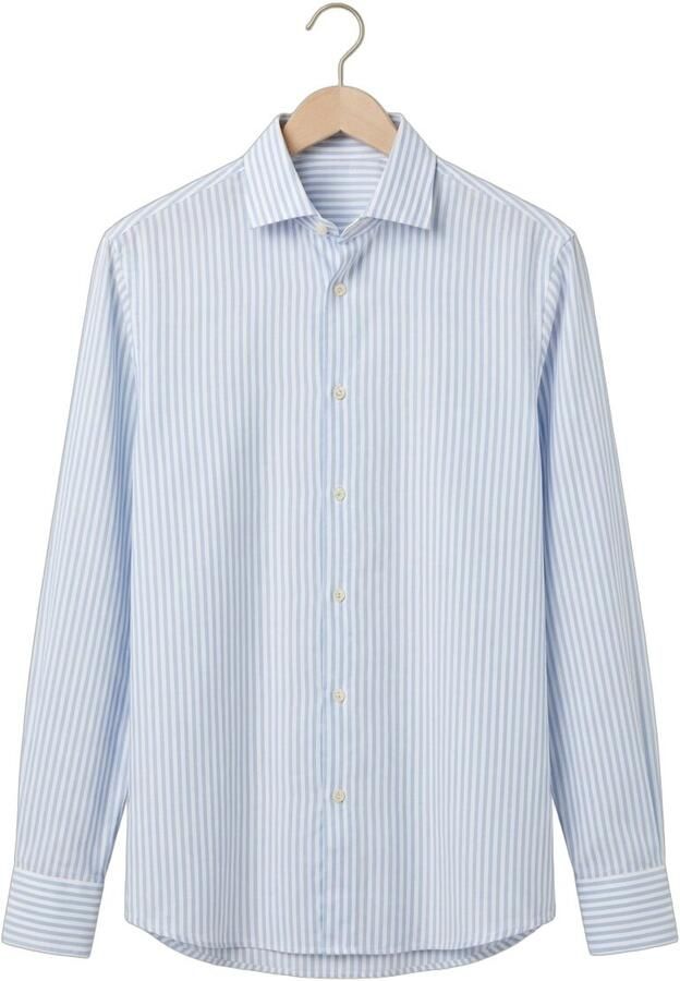 PROFUOMO Heren Overhemden Cotton Linen Lichtblauw - Foto 4