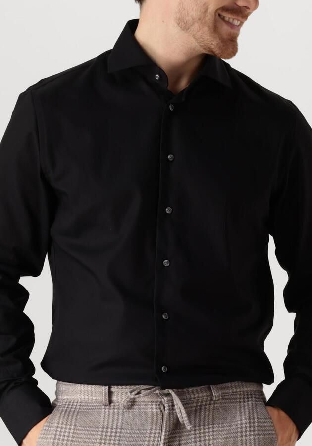 PROFUOMO Heren Overhemden Fine Twill Slim Fit Non Iron Zwart - Foto 2