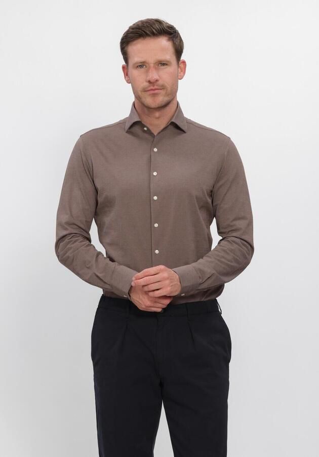 PROFUOMO Heren Overhemden Shirt One Piece Japanese Knitted Bruin