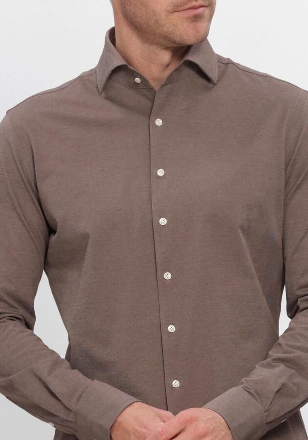 PROFUOMO Heren Overhemden Shirt One Piece Japanese Knitted Bruin - Foto 3