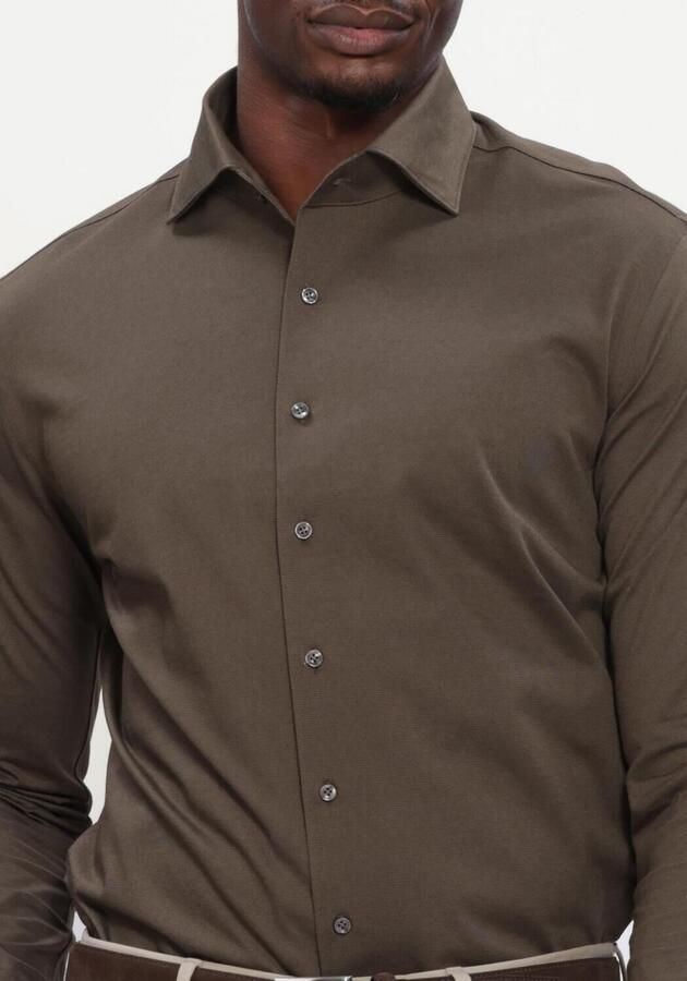 PROFUOMO Heren Overhemden Shirt One Piece Japanese Knitted Bruin - Foto 3