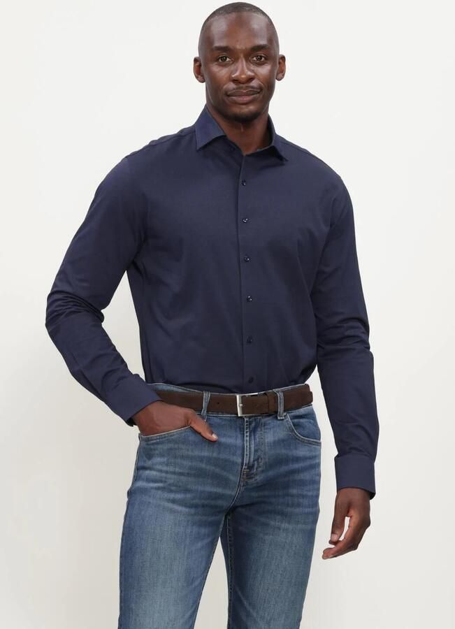PROFUOMO Heren Overhemden Shirt One Piece Japanese Knitted Donkerblauw