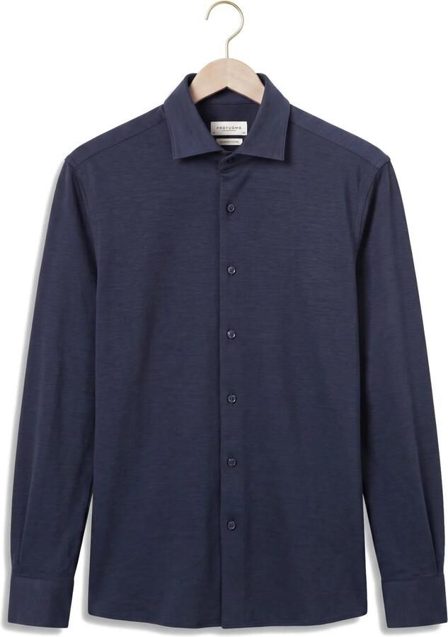 PROFUOMO Heren Overhemden Shirt One Piece Japanese Knitted Donkerblauw - Foto 2