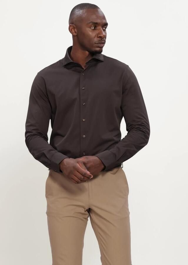 PROFUOMO Heren Overhemden Shirt X-cutaway Bruin