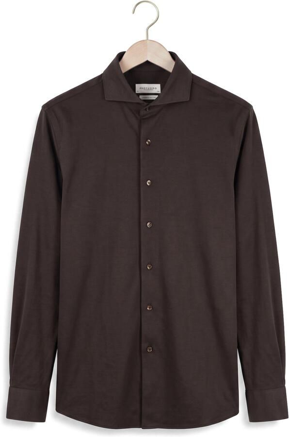 PROFUOMO Heren Overhemden Shirt X-cutaway Bruin - Foto 4