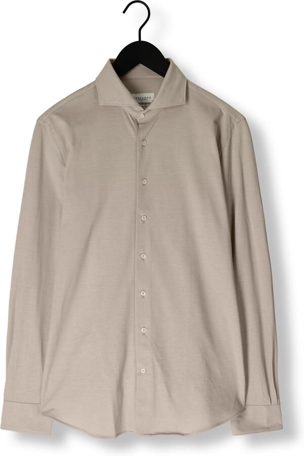 PROFUOMO Heren Overhemden Shirt X-cutaway Japanese Knitted Beige - Foto 4