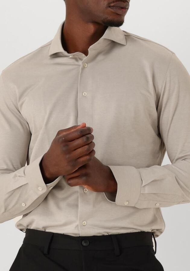 PROFUOMO Heren Overhemden Shirt X-cutaway Japanese Knitted Beige - Foto 3