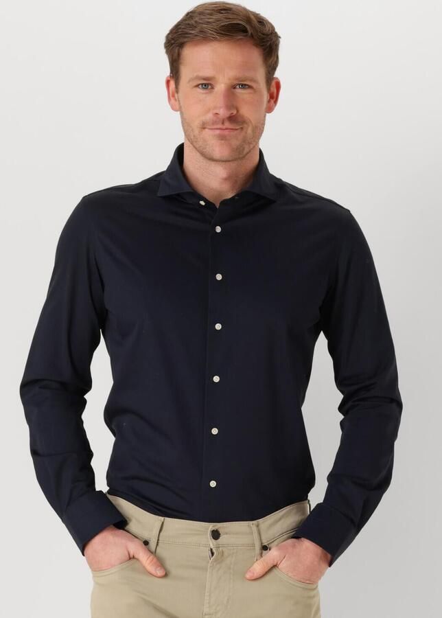 PROFUOMO Heren Overhemden Shirt X-cutaway Japanese Knitted Donkerblauw - Foto 4