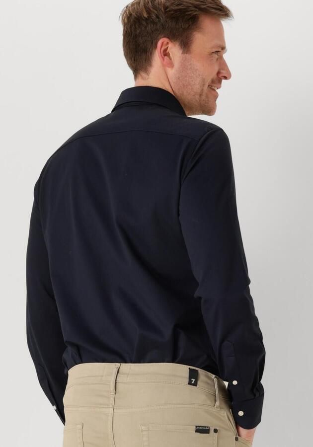 PROFUOMO Heren Overhemden Shirt X-cutaway Japanese Knitted Donkerblauw