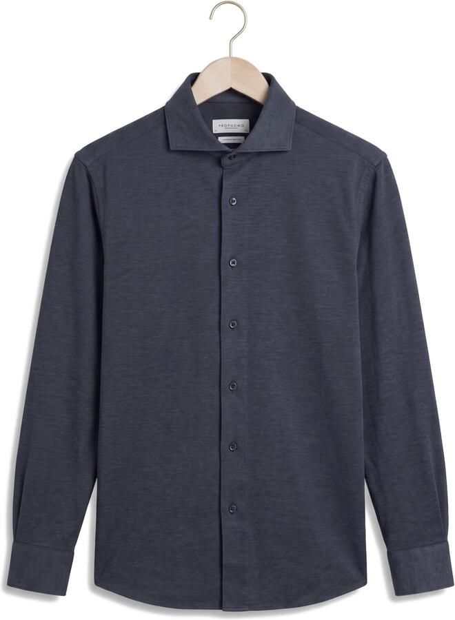 PROFUOMO Heren Overhemden Shirt X-cutaway Japanese Knitted Donkerblauw - Foto 2