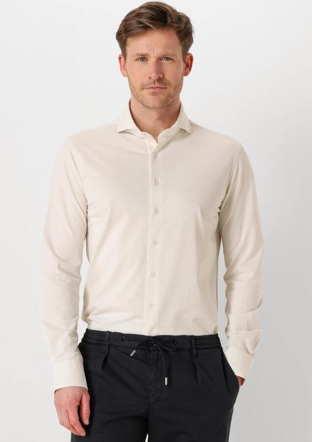 PROFUOMO Heren Overhemden Shirt X-cutaway Japanese Knitted Ecru - Foto 4