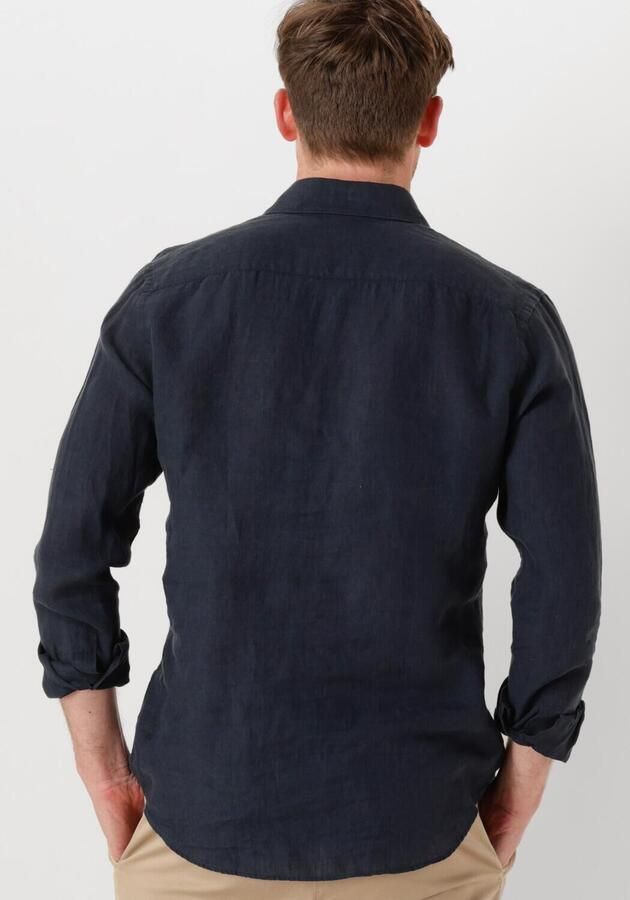 PROFUOMO Heren Overhemden Shirt X-cutaway Linen Donkerblauw - Foto 3