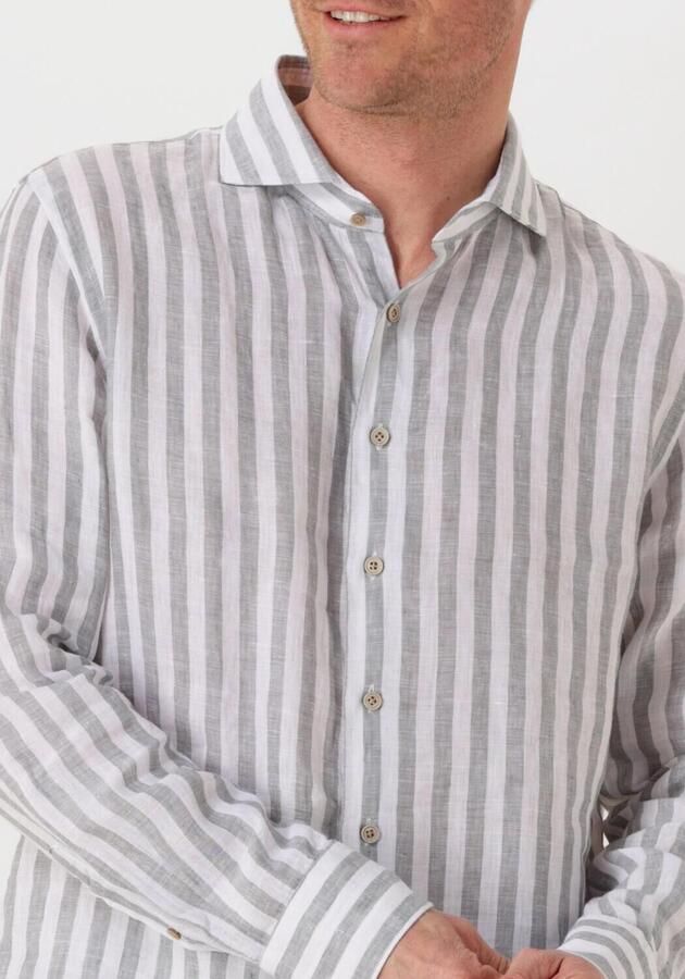 PROFUOMO Heren Overhemden Shirt X-cutaway Linen Wit - Foto 3