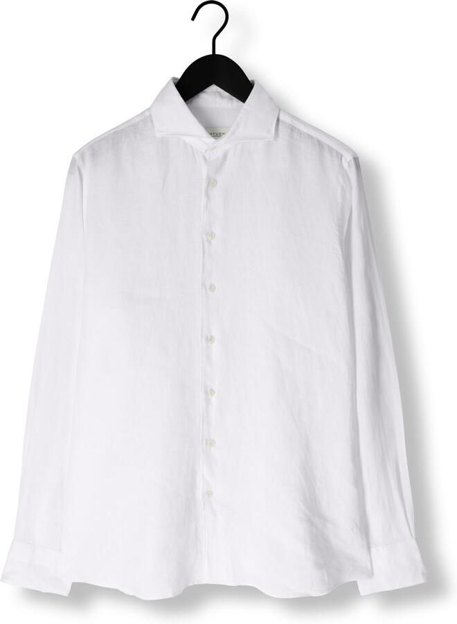 PROFUOMO Heren Overhemden Shirt X-cutaway Linen Wit