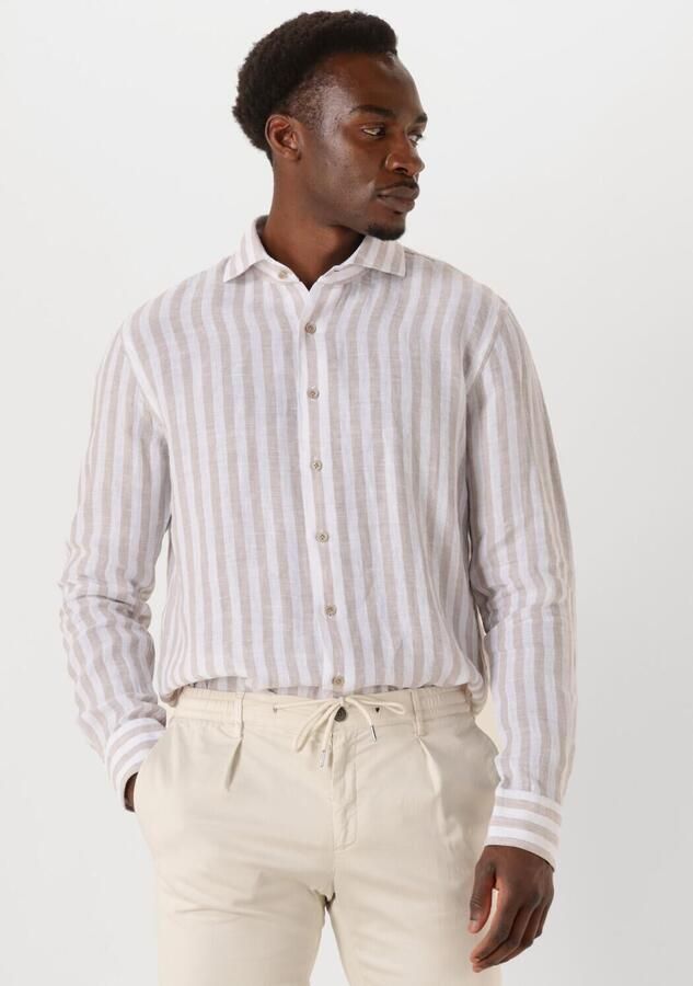 PROFUOMO Heren Overhemden Shirt X-cutaway Linen Wit - Foto 4