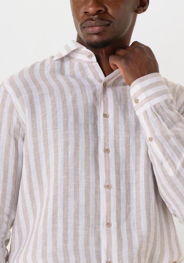 PROFUOMO Heren Overhemden Shirt X-cutaway Linen Wit - Foto 3